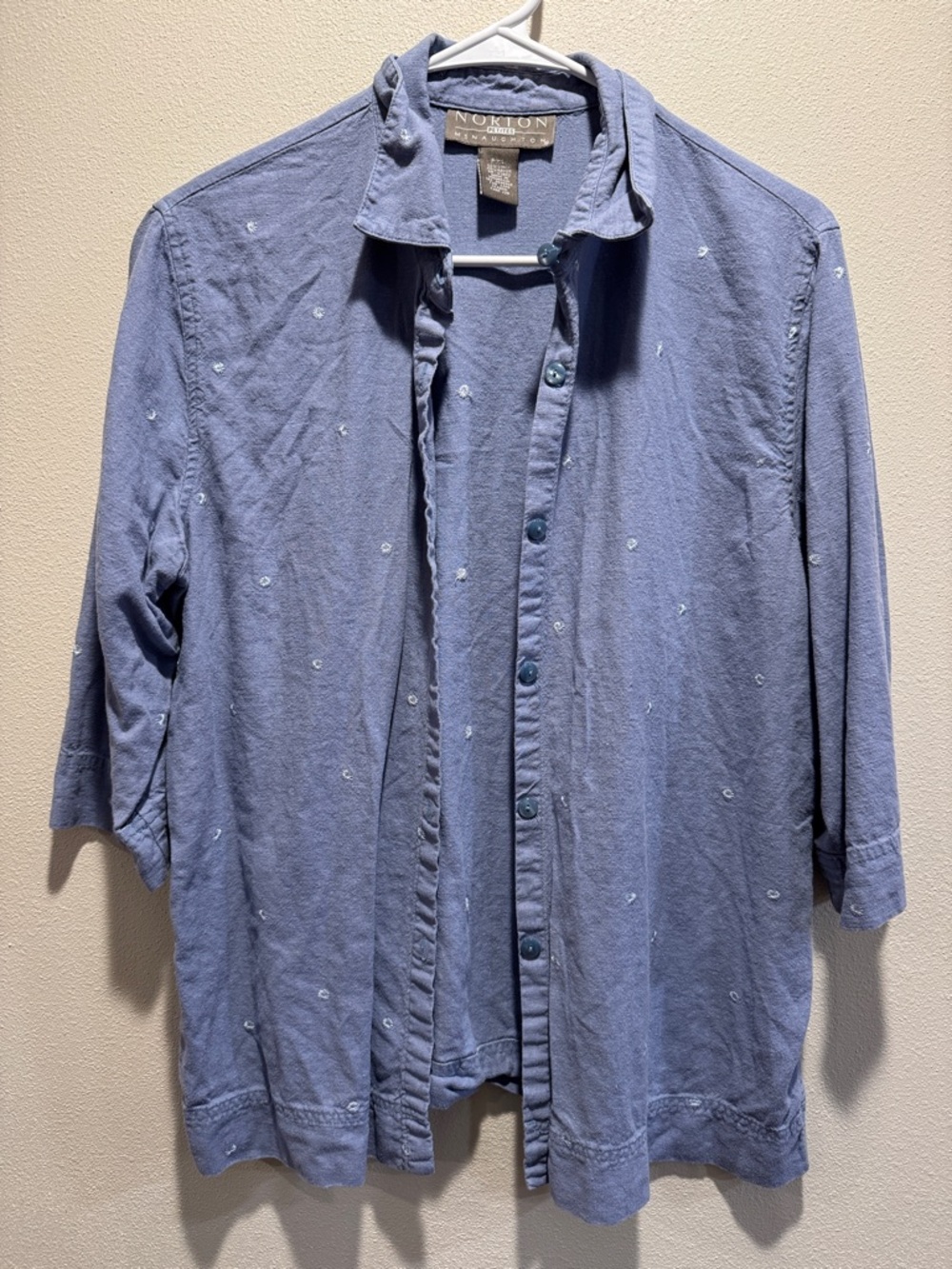 Norton McNaughton Blue Embroidered Blouse